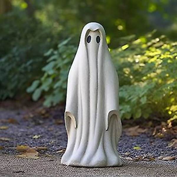 Søt Spøkelsesfigur Ornament Kreativ Håndverk Bordstatue For Balkong Hagedekorasjoner (A)