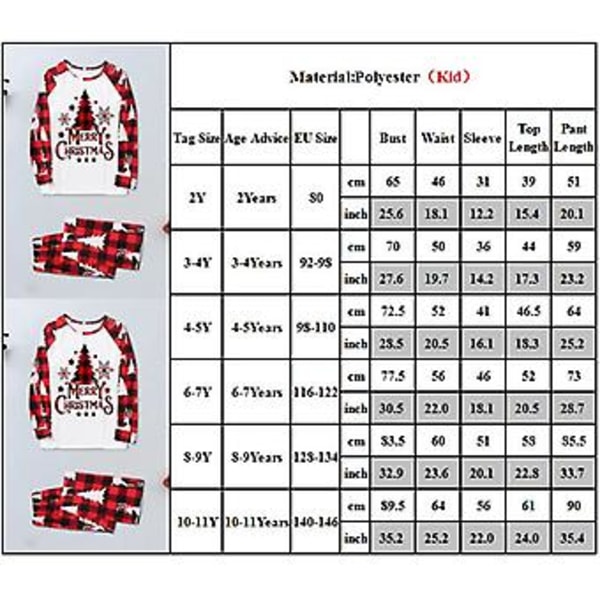 Jouluperheen Matchivat Pyjamat Isä Äiti Tytär Poika Yöasut Univaatteet Pjs Set Joulufestivaali Pyjamat (3-4 Vuotta Lapset)