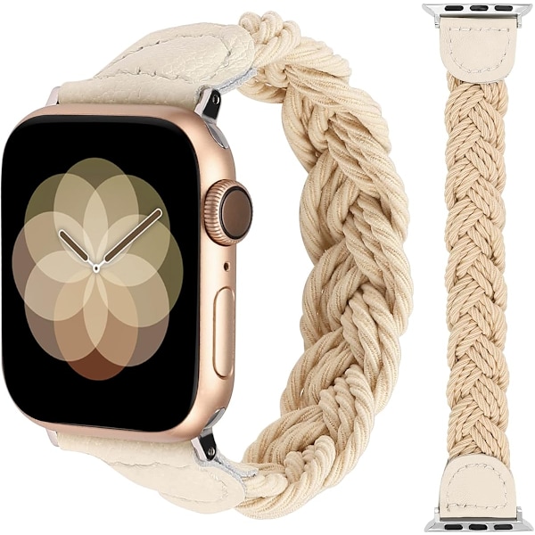 Compatible with Apple Watch Band Braided 41mm 40mm 38mm 44mm 45mm 42mm 49mm Women, Solo Loop Stretchy Designer Slim Elas