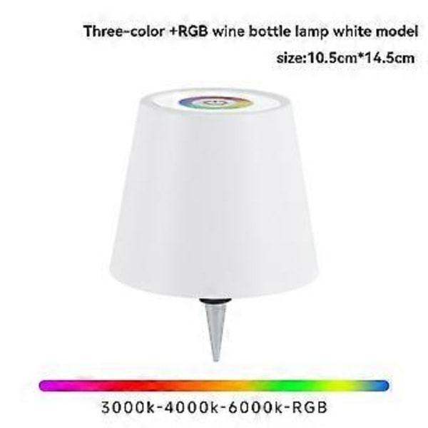Langaton pullolamppu RGB-tilat ja 3-värinen portaaton himmennys pullon lampunvarjostin ladattava pullon valo