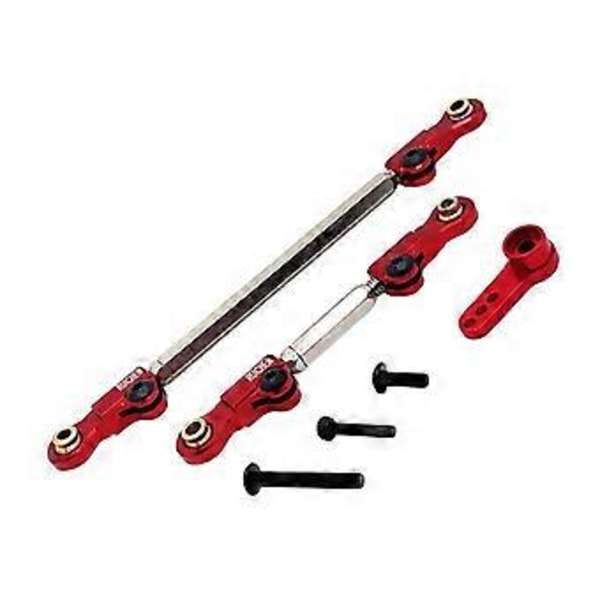 2x Styrekoblinger med Servoarm Profesjonelle Justerbare Servokoblinger RC Trekkstang for H12Y H12Y+ 1/12 RC Hobbybil Tilbehør (rød)