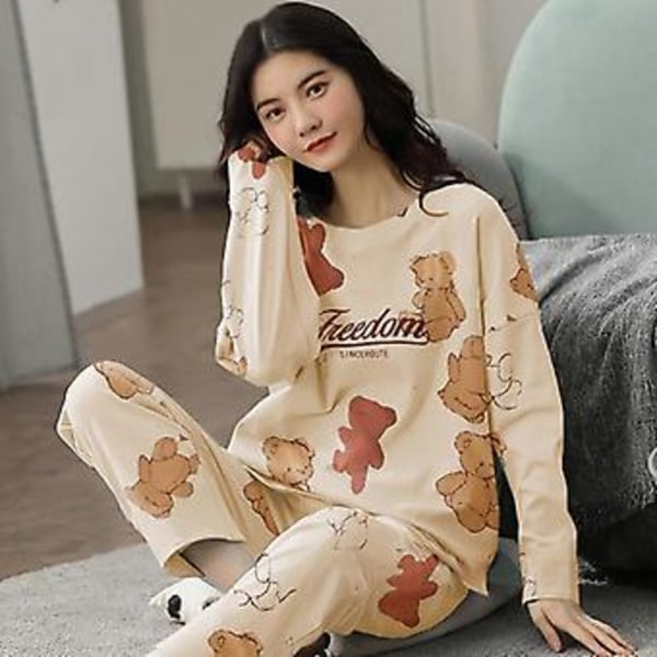 Julpyjamas matchande familjepyjamas pyjamasdräkt höst långärmad tecknad Snoopy pyjamas för kvinnor L 50-60kg 18