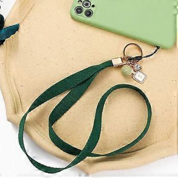 Mobiltelefon Lanyard Halsrem Bollhänge Flätad Kedjehållare - Svart (Svart)