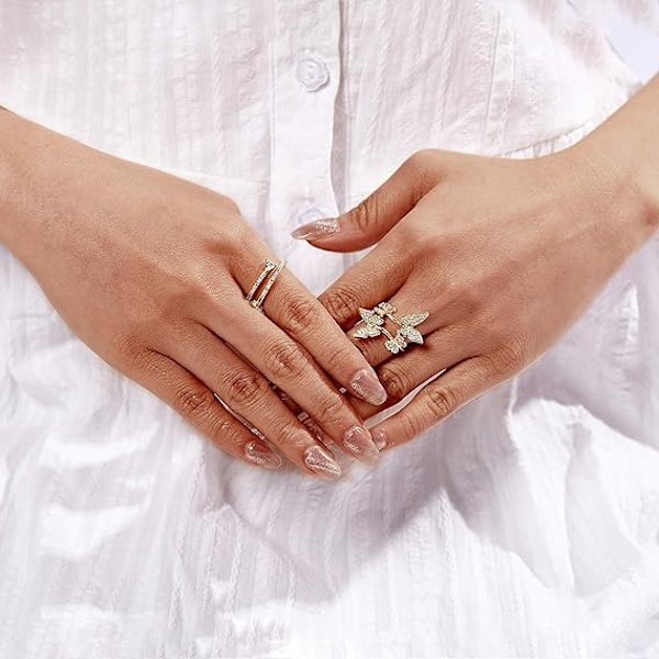 Ring - Vintage Wrap Stacking Statement Ring, Högkvalitativ Kubisk Zirkonia
