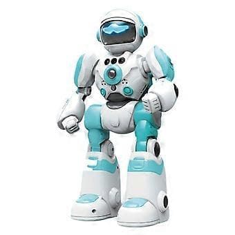 Intelligent röstrobot gest fjärrkontroll programmering musik dansande barn elektrisk leksaksrobotmodell (blå)