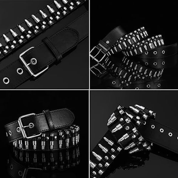 Nitarmband för kvinnor Y2K-bälte Stjärnbälten Svart tjej Dam Spik Nitar Punk Midjebälte för Halloween Cosplay