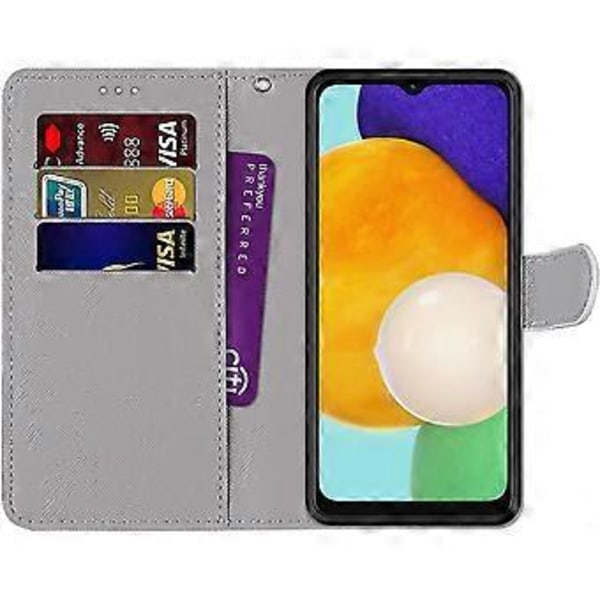 (H) Etui til Samsung Galaxy A13 4G, Stødsikkert Wallet Case Beskyttelsescover med Mønster, [Stand Funktion] [Kortholder] PU Læder Flip Case til Samsu