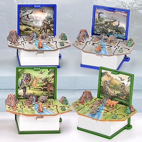 3D-dinosaurusten avaimenperä lapsille - Mini taittuva ponnahdusdinosaurusten maailma lahjapakkauksessa - Hauska avaimenperä lelu (Tummansininen)