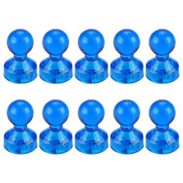 10 stk. Magnetiske Push Pins Farverige Kortmagneter til Køleskab Kalender Hvidtavle (Blå)