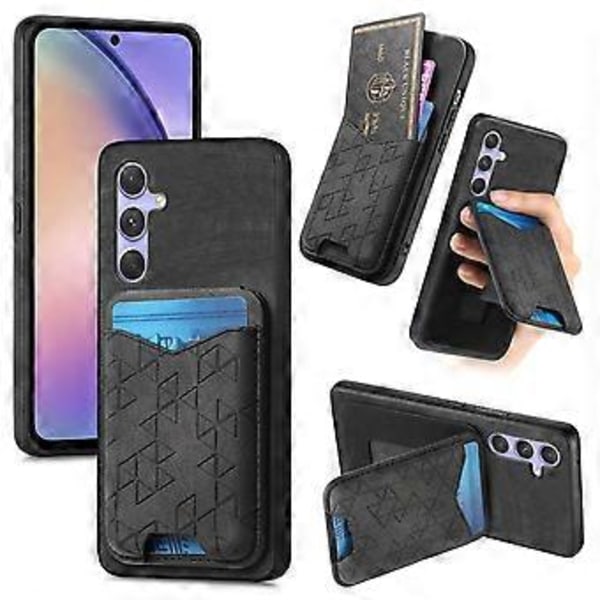 Til Samsung Galaxy 54 5G Etui med Præget Mønster Kortholder Støttefod Læder Bagside Cover (Style D)