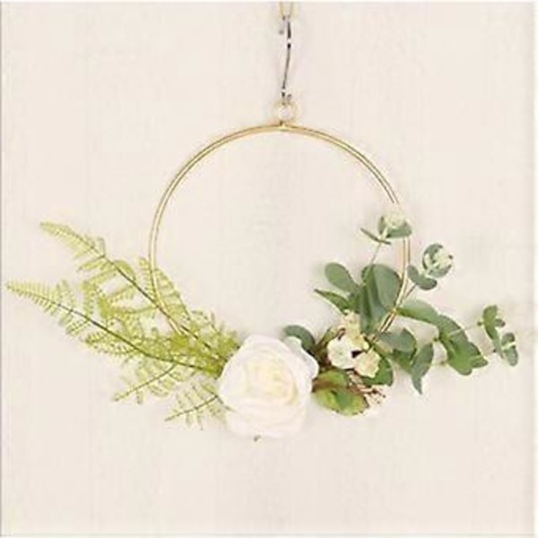 Elegant Eukalyptusblad Krans, Samma Som Äkta Blomestetik för Inomhus- och Utomhusdekoration, Metallhängande Blomsterbåge Säkerställer Hållbarhet, Idealisk för