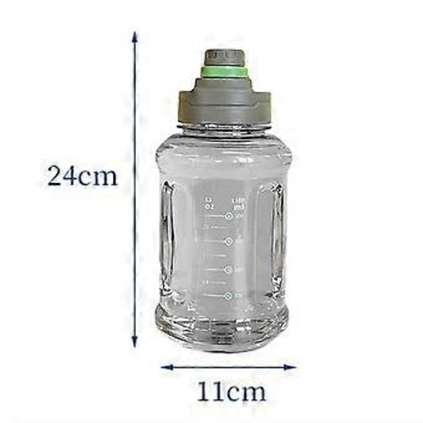Drikkeflaske for menn, treningsflaske 1.5L, treningstilbehør, gjenbrukbar med skala, utendørs reiseflaske, stor drikkeflaske (grønn)
