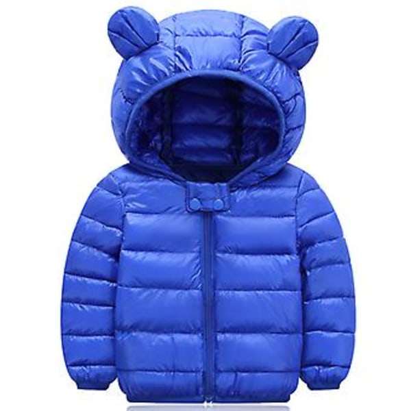Barn Hoodie Dunjacka Pojkflickor Toddler Vinter Zippade Vadderade Jackor Ytterkläder (4-5 år)