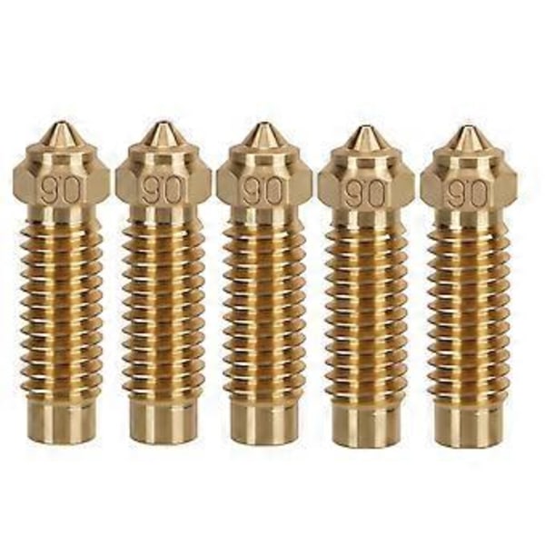 5 STK. messingdyse 0,6 mm til Neptune 4Plus/4Max, højtemperaturdyse til 1,75 mm PLA/ABS/PETG/TPU/PC/PP/Nylon/