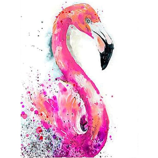 5D Diamond Painting Kit Måla efter nummer Akvarell Rosa Flamingo