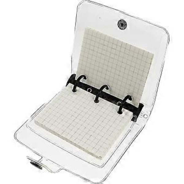 1 Set Mini Anteckningsblock Handbok Med Rutade Innersidor Transparent Omslag -NMAOV