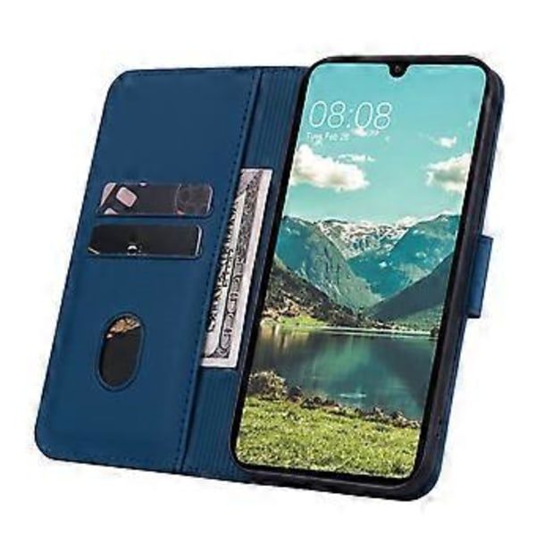 Til Samsung Galaxy A35 5G Etui Præget Rombe Læder Telefonbeskytter med Håndledsrem (Safir)