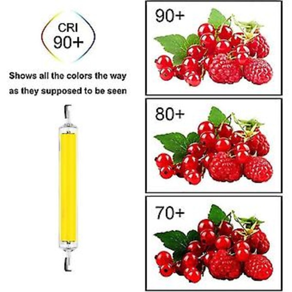 R7s LED Halogenpære 360 graders strålevinkel Glassrør COB Lys 220v Hjemme Erstatning Lampe 3 Pakk Varmt Hvit 3000k 50w 118mm Støtter Dimmer [JKW] ( )