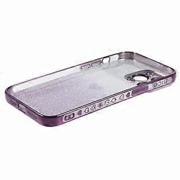 Skal för iPhone 14 Pro Max Gradient Glitter TPU Telefonfodral Elektropläterad Kant (Mörk Lila)
