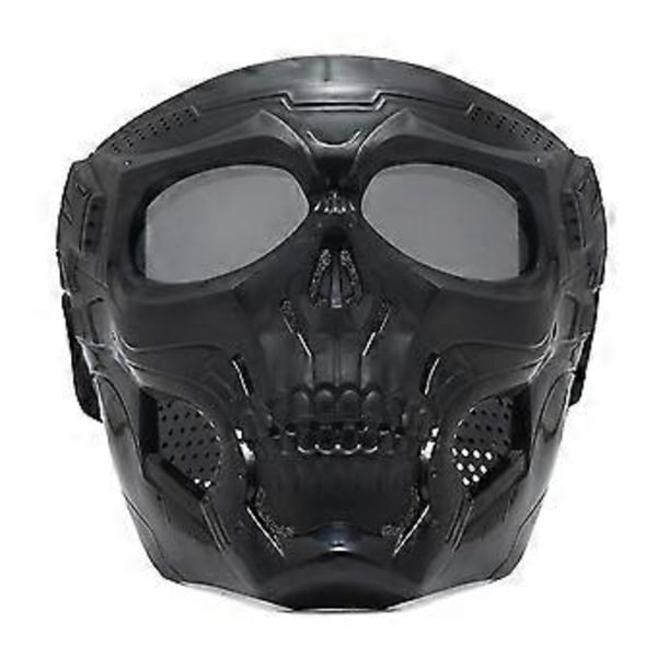 Taktisk Mask Airsoft Paintball Helmask Skyddande Säkerhet Cykling Vind Sand Glasögon Mask (khaki)