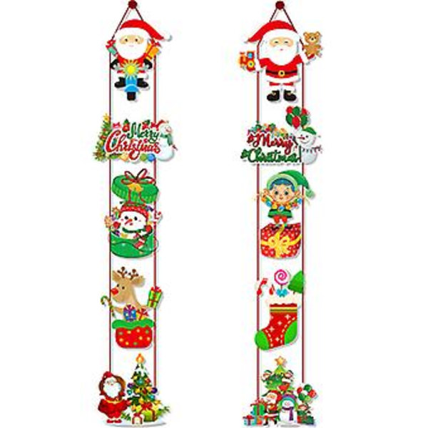 Glad Jul Dörrbanderoll Flaggdörrhängande Julparty Dekorationer Ornament (N3)