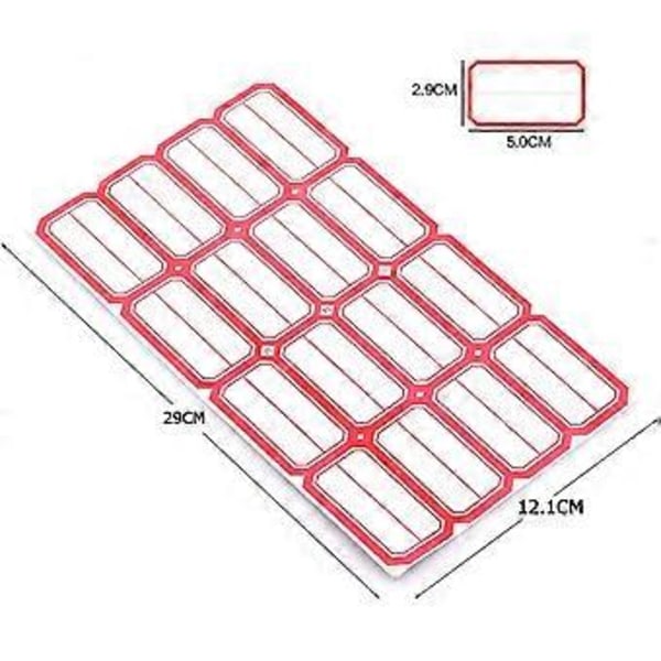 Itsekiinnittyvät tarrat toimistotarvikkeille, laboratoriotarroille, tuotteiden luokitteluun, kirjalliset tarrat, hintatarrat 3,9x2,5cm