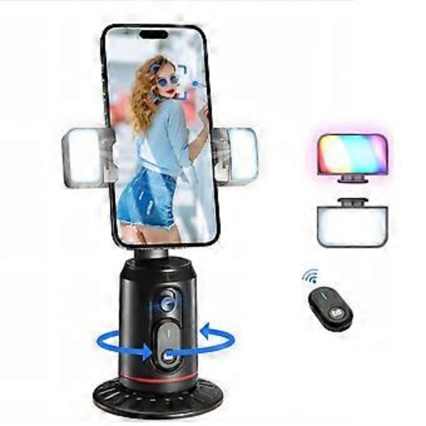 Auto Face Tracking Stativ med Fjernbetjening 360 Graders Rotation Sporing Telefonholder Stativ ( )