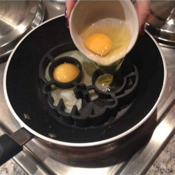 1PC Köksredskap Silikon Gummi Äggform Non-stick Skalle Ägg