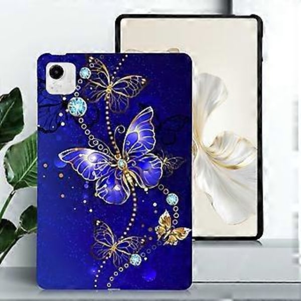 För Honor Pad X9a TPU Skal Mönstertryck Slim Tablet Skyddsfodral (Blå Fjäril)