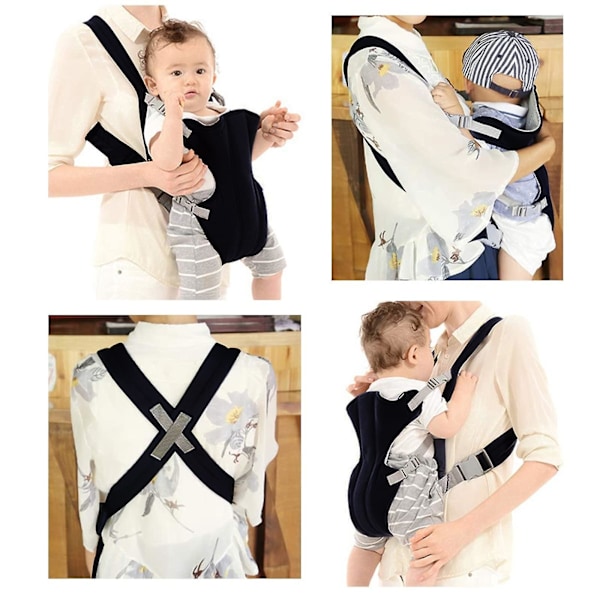 Vauvan kantoreppu, edessä ja takana kannettava vauvan kantoreppu, taaperon kantoreppu 3,5-15 kg, säädettävä vauvan kantoreppu (musta)