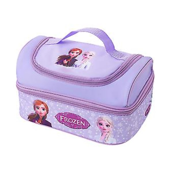 2024 Cartoon Characters Insulated Lunch Pack Box Bag Kids Portable School Food Snack Travel Picnic Box Gift( Purple Frozen)