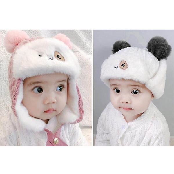 Winter Warm Baby Thicken Ear Flap For Protection Hat Soft Cotton Lei Feng Beanies Cap For Kids Children Girls Boys Pink