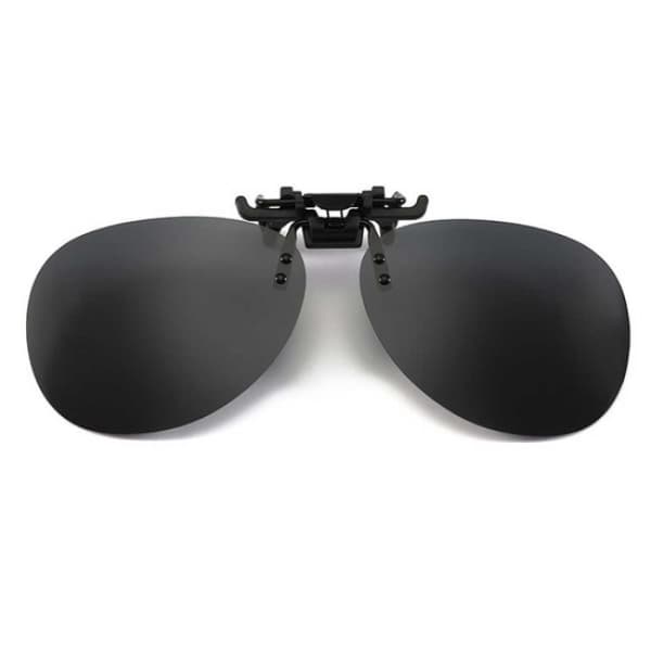 Svarte clip-on Aviator solbriller pilotbriller
