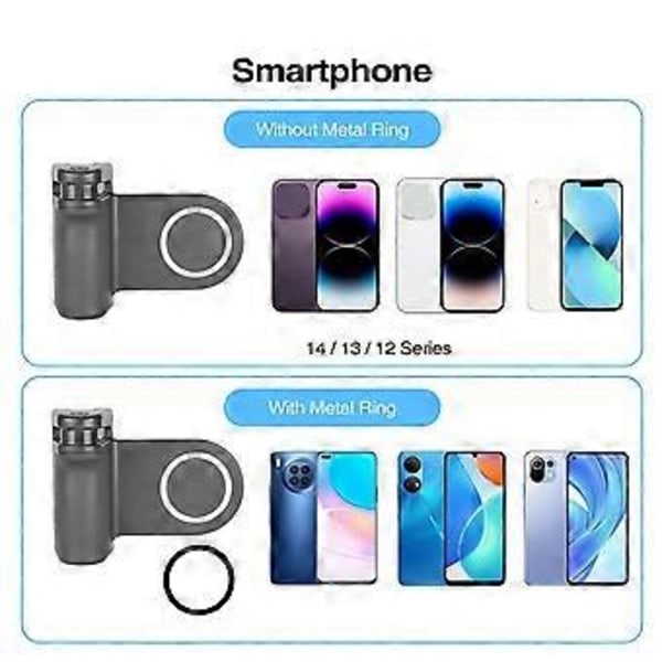 Smartphone Grepp Handhållet Selfie Booster Magnetiskt Handgrepp Bluetooth Fjärrkontroll Handtag