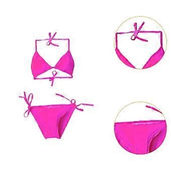 Dame Bikini Badedrakt Sett Komfortabel Dame Badedrakt for Klubber og Vannaktiviteter (rose rød)
