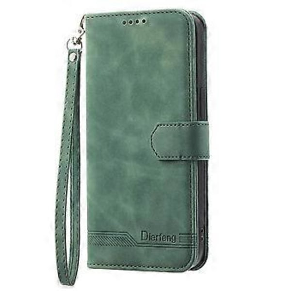 DIERFENG DF-03 Xiaomi Redmi Note 13 4G -puhelimelle Lompakkokotelo Nahkainen Käännettävä Puhelinkotelo - Vihreä (Vihreä)