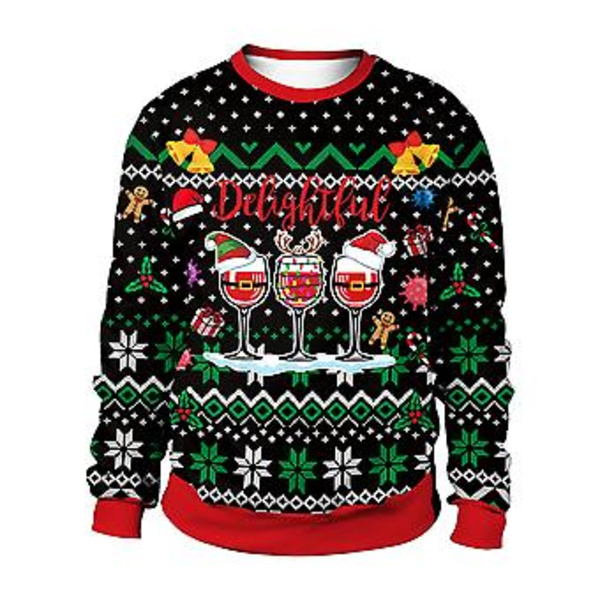 Par Ugly Jultröja för Kvinnor Män Partryckt Rolig Pullover Sweatshirt Julparty Toppar (M B)