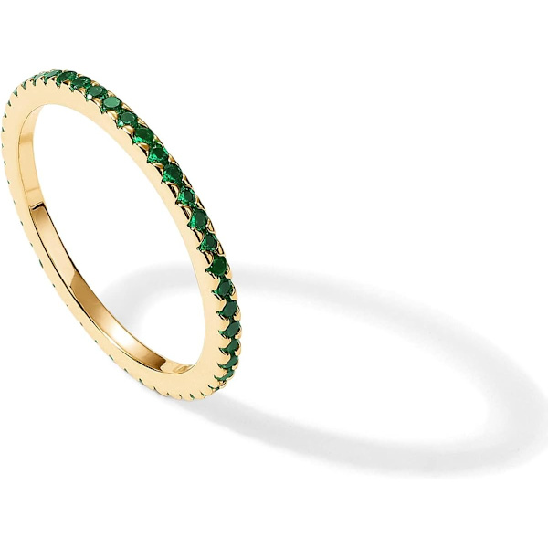 Guldpläterad   Färgad   Stenar Stapelbar Ring | Simulerade Diamant Evighetsband för Kvinnor
