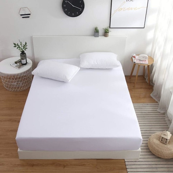 Tilpasset laken, 200 x 220 cm, trekk 30 cm, polyester madrassbeskyttelse