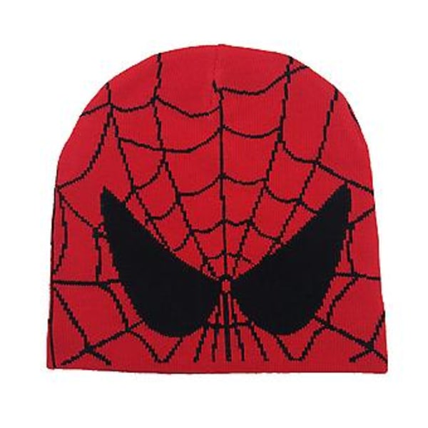 Hatt för män och kvinnor, Spider-Man Superhjälte, stickad mössa, höst/vinter, varm, skalle, cosplay-kostym (röd)