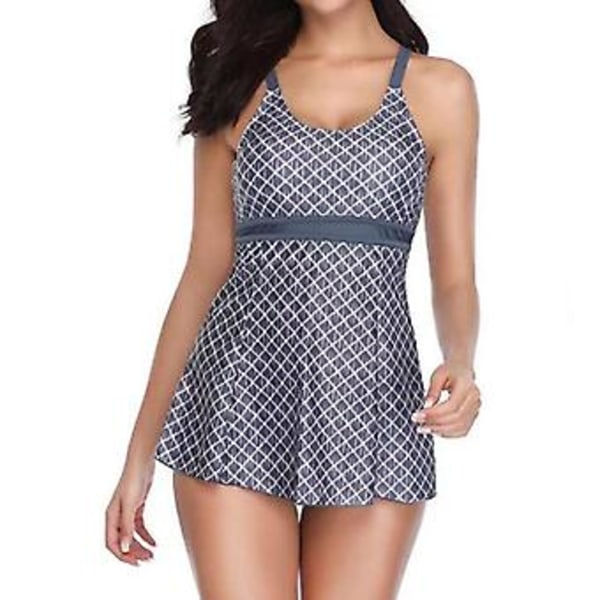 Flickors badkläder Siamese konservativ rutig kjolband plus size bikini badkläder Xl
