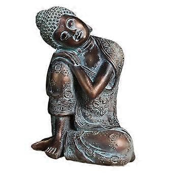 Harpiks Sovende Buddha Statue Håndskåret Sete Hvilende Søvn Hjem Dekor Gave