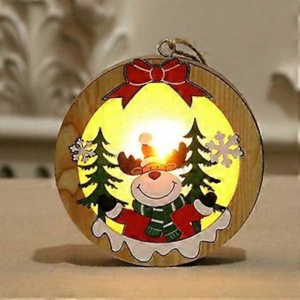 Julgranspynt med Ljus, Julbelysning i Trä, Julgranssanta, Stil 3
