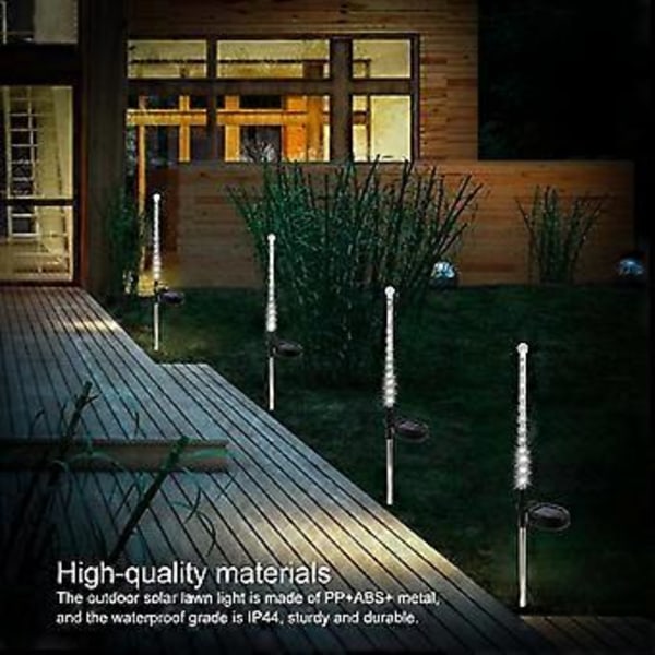 2 kpl Vedenpitävä IP44 LED aurinkokennolamppu Romanttinen puutarhakoriste Ulkovalaistus Valkoinen valo