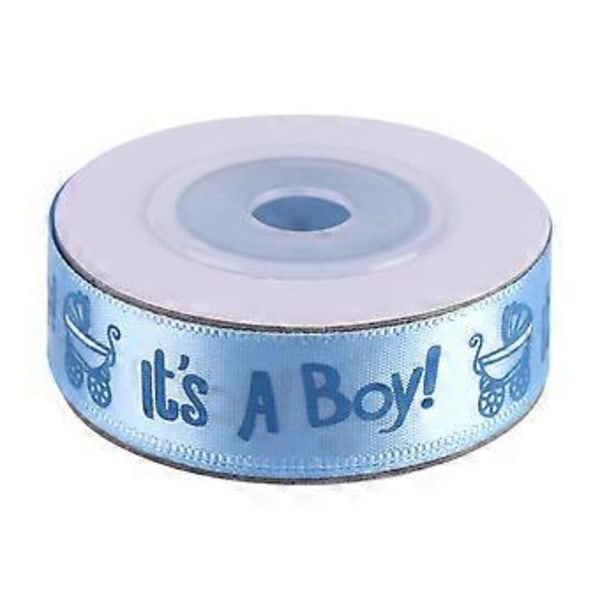 10 metriä / rulla IT IS A BOY / Girl vauvakylpy- ja kastejuhlatarvikkeita lahja värjäytyvä nauha (sininen)
