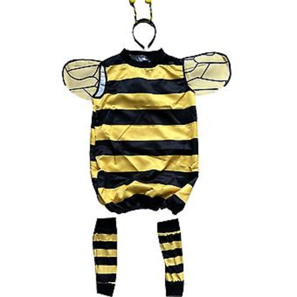Voksen Halloween Kostume Sæt - Sød Gul Bi Mariehøne Cosplay Outfit med Antenne Pandebånd, Stribede Strømper og Leggings (XL Gul)