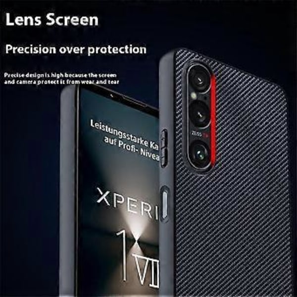 For Sony Xperia 1 VII Deksel Lær + PC Hardt Telefondeksel Karbonfibertekstur (Karbonfiber/Gull)