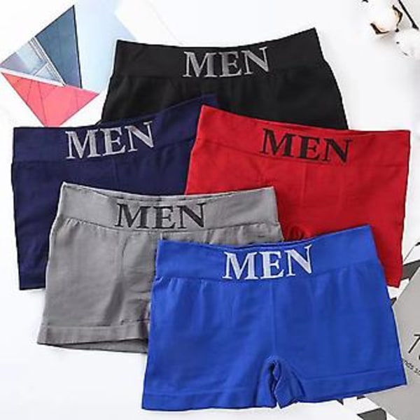 Fianao Herrar Boxers Mid Waist Sömlösa Casual Lättvikts Herrar Kalsonger för Sovning (Marinblå)