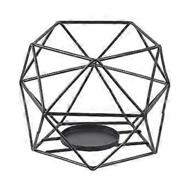 Geometrisk Lysestake, Geometrisk Lysestake for Bryllup, Jul, Borddekorasjon, Svart