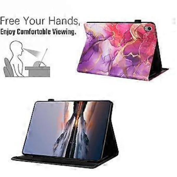 Fodral för iPad (2025) / 10.9 (2022) Mönstrat Läder Tabletskydd med Auto Sleep / Wake, Korthållare (Rosa Guld Marmor)